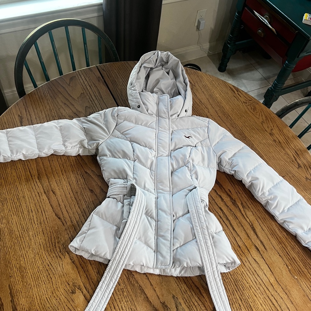 Hollister White Puffer Jacket